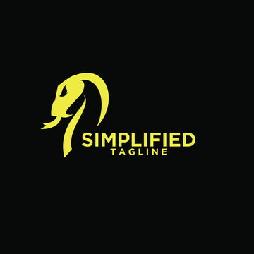 viper snake head black logo icon design