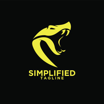 viper snake head black logo icon design