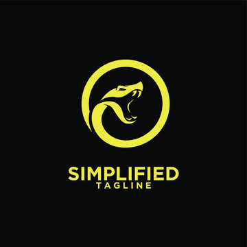 viper snake head black logo icon design