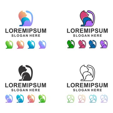 colorful cat logo design bundle