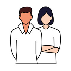 men faceless with different poses on white background