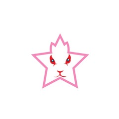 Rabbit silhouette logo, flat design. Vector Illustration