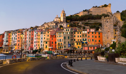 Colorful Portovenere on coastline of La Spezia in Italy