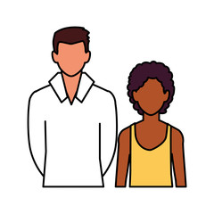 men faceless with different poses on white background