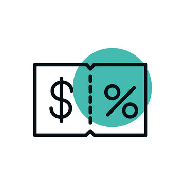 recommend clip art: coupon money promotion offer shopping line style dot color