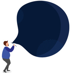 business man with speech bubble