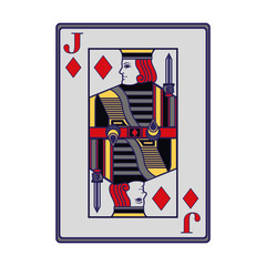 King of diamonds card icon, flat design