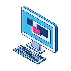 Fototapeta premium computer icon over white background