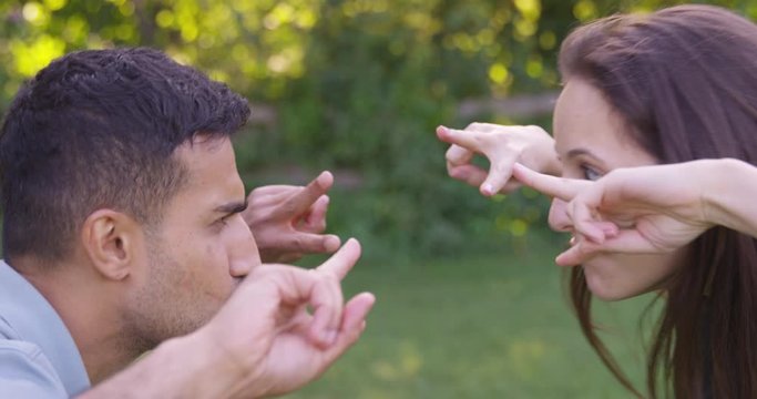 Cute couple doing a silly dance move together. - Slow Motion - shot on RED