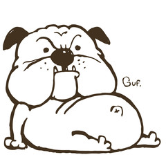 座っているブルドッグ