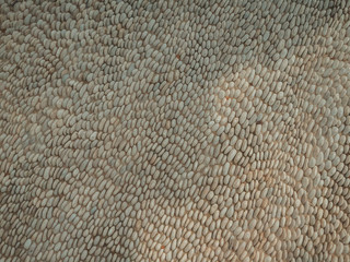 Stone pavement background with rough granite boulders. The texture of the historic medieval cobblestone pavement is laid on a city street. The texture of the stone block background.