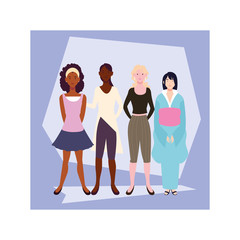 Fototapeta premium women standing with different poses