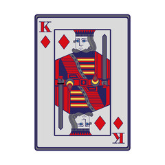 king of diamonds card icon, flat design