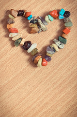 Heart shaped colorful bracelet. Place for text
