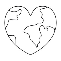 Isolated planet heart vector design