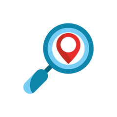 magnifying glass pointer gps map and navigation