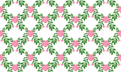 Bright rose flower, seamless floral pattern background.