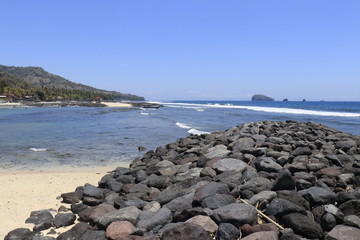 A beautiful view of beach in Bali, Indonesia.