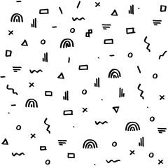 doodle hand drawn abstract background. memphis style illustration.