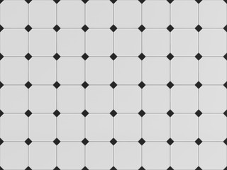 White and black square seamless tile texture for floor and walls