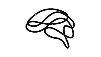 Abstract human brain written animation. Hand drawn style. Creative idea symbol, icon design stock video on white background.