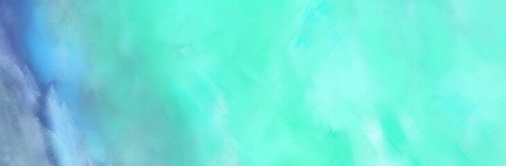 banner beautiful grungy brushed background with colorful aqua marine, steel blue and corn flower blue painted color