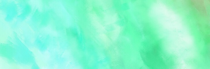 abstract watercolor painted background with aqua marine, pale turquoise and light cyan color and space for text or image