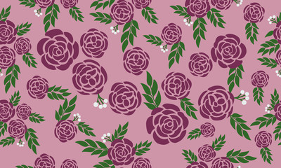 Simple rose flower, abstract floral pattern background.