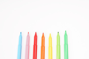Colorful marker in white background
