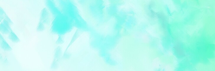 abstract painted background with pale turquoise, light cyan and aqua marine color and space for text