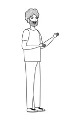 Cute man cartoon drawing vector design