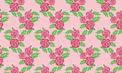 Fototapeta na wymiar Seamless wallpaper pattern for rose flower art.