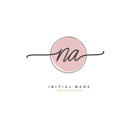 N A NA Beauty vector initial logo, handwriting logo of initial signature, wedding, fashion, jewerly, boutique, floral and botanical with creative template for any company or business.