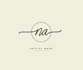 N A NA Beauty vector initial logo, handwriting logo of initial signature, wedding, fashion, jewerly, boutique, floral and botanical with creative template for any company or business.