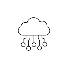 cloud circuit - minimal line web icon. simple vector illustration. concept for infographic, website or app.