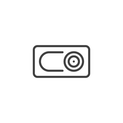 DVR Video Camera line icon. linear style sign for mobile concept and web design. Digital Video Recorder outline vector icon. Symbol, logo illustration. Vector graphics
