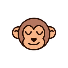 cute face monkey animal cartoon icon