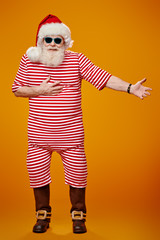 Santa in a beach suit