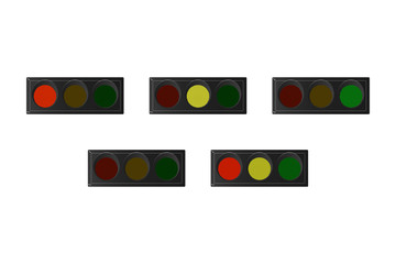 Set of horizontal traffic lights.