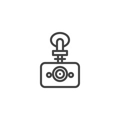 Digital DVR camera line icon. linear style sign for mobile concept and web design. Car drive video recorder outline vector icon. Symbol, logo illustration. Vector graphics