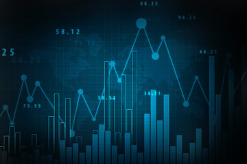 2d rendering Stock market online business concept. business Graph