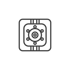 Digital video recorder line icon. linear style sign for mobile concept and web design. Car DVR camera outline vector icon. Symbol, logo illustration. Vector graphics