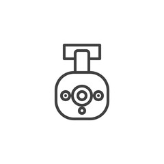 Car DVR camera line icon. linear style sign for mobile concept and web design. Digital video recorder outline vector icon. Symbol, logo illustration. Vector graphics