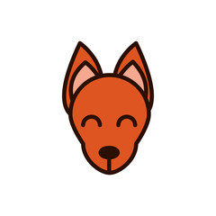 cute face fox animal cartoon icon
