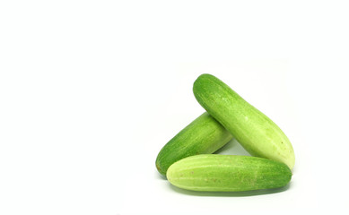 fresh ingredient cucumber white background