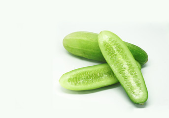 fresh ingredient cucumber white background