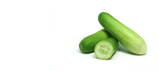 fresh ingredient cucumber white background