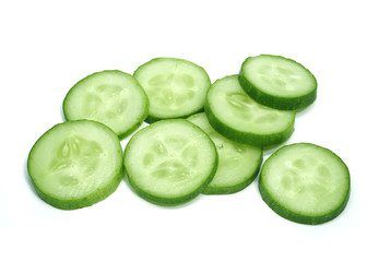 fresh ingredient cucumber white background