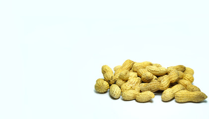 peanut seeds on white background
