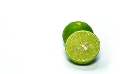 the Lime on white background